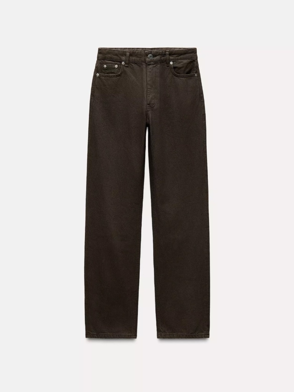 Straight cut mid rise waxed jeans from Zara